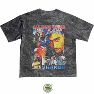WASHED OVERSIZED RAPPER SINGER 2PAC SAKIR ALL EYEZ ON ME VINTAGE STYLE T-SHIRT