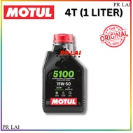 MOTUL 5100 4T 15W50 with oil filter x1pcs Technosynthese Ester Motorcycle Engine Minyak Hitam 1 Lite