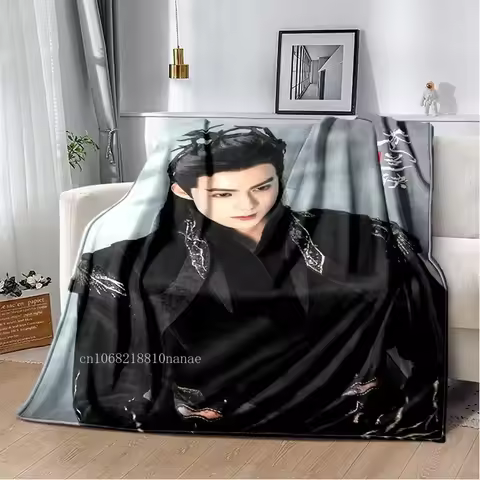 Dylan Wang Dong Fang Da Qiang Bedspread Blanket Cang Lan Jue for Sofa Bedroom Decoration Fluffy Soft