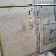 黃銅 淡水珍珠耳環