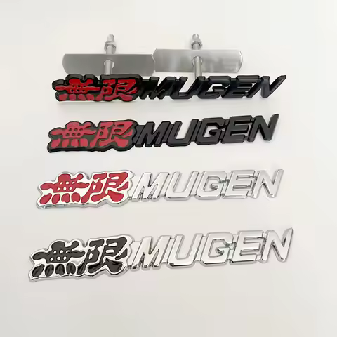 3D Metal Logo Mugen Letters Car Front Grill Emblem For Honda Accord 7 Civic CRV HRV Odyssey City CRZ