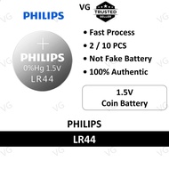 [100% ORIGINAL] PHILIPS LR44 A76 Battery Bateri Batteri miniature cell coin button 1.5V AG13 LR1154 
