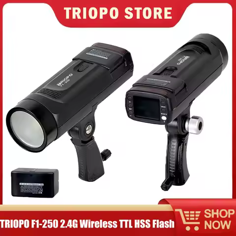 TRIOPO F1-250 2.4G Wireless TTL HSS Flash Round Head Flash 250Ws with Battery for Canon Nikon Sony C