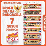 DecorArt 70x30 Cm - Pancasila Student Profile Classroom Wall Decoration Hanging Rope 7 Layers (Code: