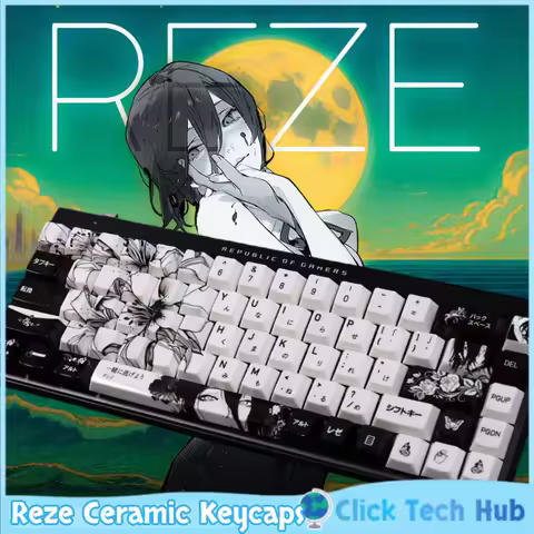 Reze Like Jade Keycaps Ceramic Keycaps Cherry Highly Coated Chainsaw Man Customized Magnetic Axis Me