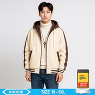 Oversized Hoodie Men's Jacket Jumbo Size M - 6XL Men's Hoodie Cream Brown Custom