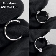 F136 Titanium CZ Horseshoe Septum Ring Piercing Jewellery 16G 8mm (1 Piece)
