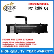 FTD6M 7.6V 22Wh 2750mAh Genuine Original Laptop Battery For Dell Latitude7285 2-IN-1 KEYBOARD E7285 