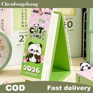 chenlongshang 2026 Desk Calendar With Gold Ring Binding 365 Days Cute Panda Painting Inspirational Q