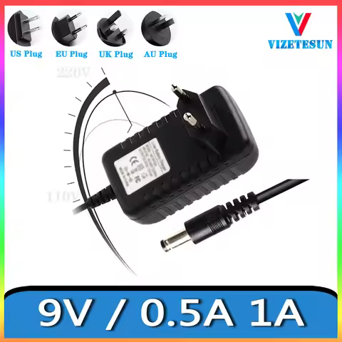 9V 0.5A 1A Guitar Effector Small Speaker Power Adapter Charging Cable