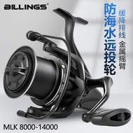 Billings Metal Diagonal Line Cup Anti-Seawater Long-Throwing Reel Slow-down Line Anchor Fishing Reel