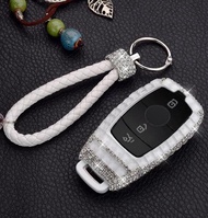 ▥✐ Gift Luxury Diamond Bling Key Case Holder Ring For For Mercedes Benz E Class W213 E200 E260 E300 E320 Car-Styling Accessories