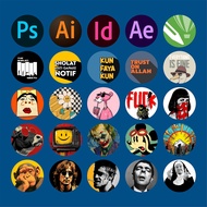 Cat Meme Band Brooch Pin 4.4cm