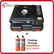 Kompor Portable Kompor Piknik 2 in 1 + 2 Kaleng Gas(D7M8) Camping Tabung 2 In 1 Lipat Full Set Elekt