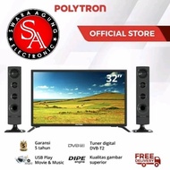 PPC Led Digital Tv 32 Inch Polytron + Tower Speaker Type: 32TV1855 (Medan)