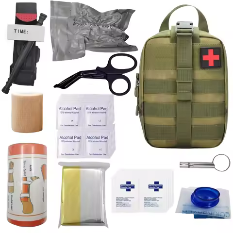 Outdoor mountaineering camping adventure equipment set, safety first aid kit combination