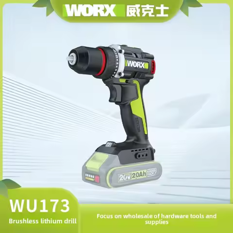 WORX WU173 Brushless Lithium-Ion Drill, Charging Headlamp Drill, Electric Rotary Pistol Drill for Ho