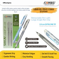 (1 DOZEN) Retractable Pen 0.5 SAKAI 0.5mm Gel Pen/ Black Gel Pen/ Gel Pen/ biru SAKAI 0.5mm Liquid G