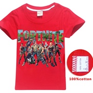 2018 New 100%cotton Fortnite t shirt Boys Girls pure cotton T shirts 3D Short Sleeve printing Cartoo
