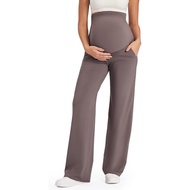 G4Free EverGoing Maternity Pants Belly Yoga Dress Work Stretch Casual Maternity Wide-Leg Pants with 