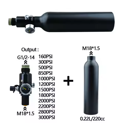 HPA Scuba 200BAR 3000PSI 0.22L Air Tank Output 160PSI To 3000PSI Pressure Regulator CO2 Soda Water S