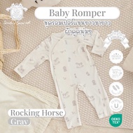 SNOW OWL xSririta เสื้อผ้าเด็ก ชุดบอดี้สูทแขนขายาว Romper Magnetbric แบบแปะ (0-6m)