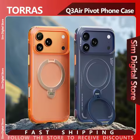 TORRAS Q3Air Pivot Phone Case for 17 Pro/17 Pro Max Magnetic Protective Shell Camera Button Fully Eq