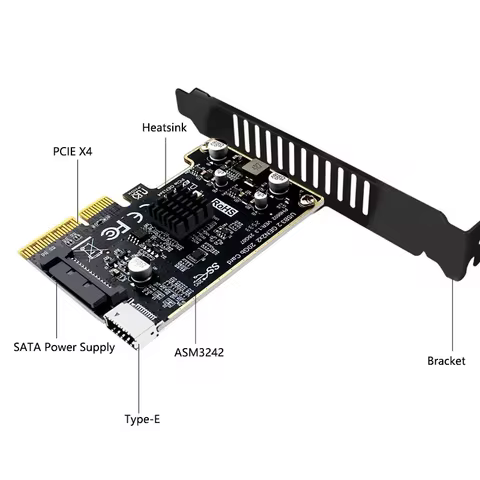 PCIE to USB 3.0 Expansion Card 5Gpbs Type E Converter Front Panel PCI Express 1x 4X 8X 16X to 19P 20