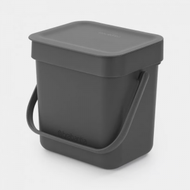 brabantia - 比利時製造 3L Sort &amp; Go分類回收桶 (啞黑) H18.1 x L13.9 x W18.8cm 209888 廚房 | 廁所 | 辦公室 垃圾桶