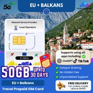 【EU + Balkans SIM Card】【Bosnia Montenegro and more】【Unlimited Data】Europe SIM Card Balkans SIM Card 