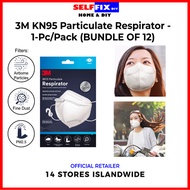 【3M】9513 KN95 Particulate Respirator 4-Layer Disposable Mask (White) - 1-Pc/Pack (BUNDLE OF 12)