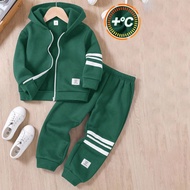2pcs Young Boys Casual Sports White Letter Decor & White Stripe Navy Loose Hoodie And Pants Set, Sui