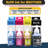 Refill Ink for Brother Printer T300 T310 T500W T510W T700 T710W T800W T810W（CMYK）50ml&100ml