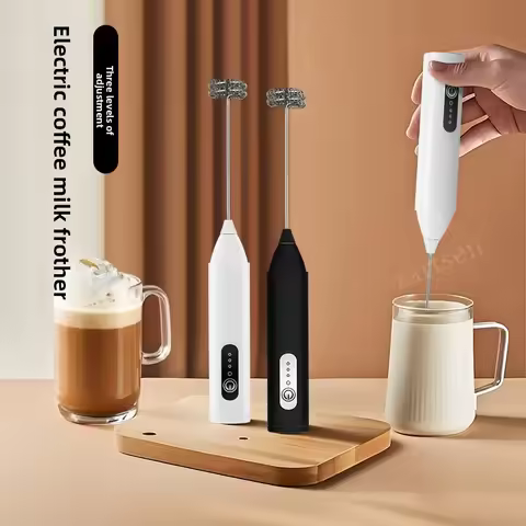 Handheld milk frother, electric mini mixer, portable blender, 3-speed adjustable USB rechargeable mi