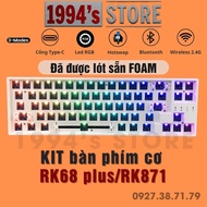 [CÓ SẴN] KIT Bàn phím cơ RK871/RK68 Plus RK G68 Led RGB - Bluetooth 5.1 | Wireless 2.4G | Dây Type C