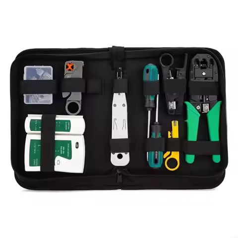 RJ45 Crimping Tool Ethernet Crimp Tool Set, RJ-11, 6P/RJ-12, 8P/RJ-45 Crimp, Cut Tool,Networking Cab