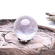 雲隱。水晶球 療癒 有天然礦缺棉絮 淨化 l 白水晶球 福利品 l