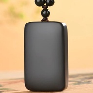 秒殺價 天然新疆和田玉墨玉無事牌平安牌吊墜