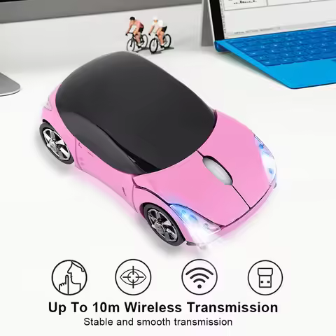 2.4G Car Mouse Wireless Mouse Optical Mouse 1600DPI for Mac/ME/Windows PC/Tablet Gaming Office