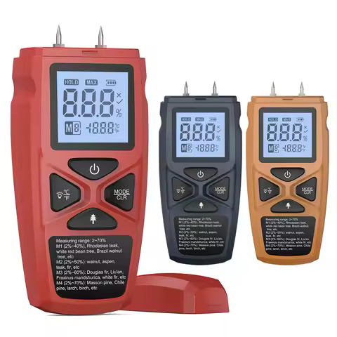 High-Precision Digital Wood Moisture Meter Timber Paper Humidity Tester LCD Display Bamboo Damp Two-