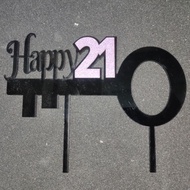 21st 21  birthday tag cake topper acrylic