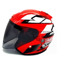 Helm motor ✹ Free Tinted Visor  Yamaha Shoei J-Force2 JF2 V8 Yamaha Factory Helmet Topi Dewasa ( Red  Merah )✾