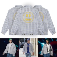 Drew Smiley Face Casual Loose Fit Pink Jacket - Unisex