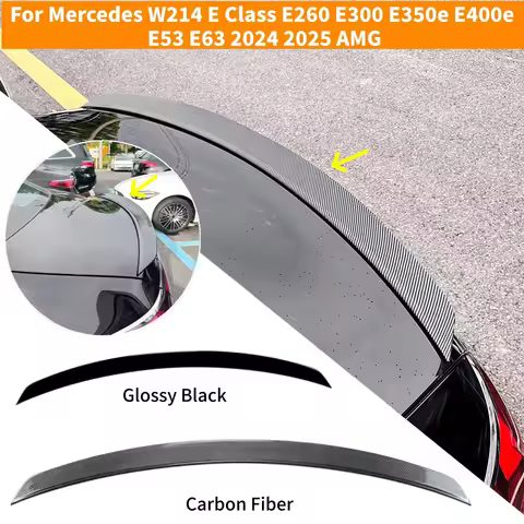 Glossy Black/Carbon Fiber Trunk Spoiler For Mercedes W214 E Class E260 E300 E350e E400e E53 E63 2024