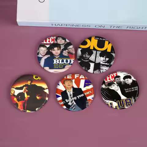 Band Musik Rapper B-Blur Vintage Photo Brooches Creative Round Badge Gifts Pins 32/44/58mm