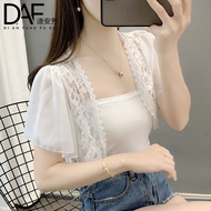Women Bolero blazer White Short Sleeve Shrugs Lace Bolero filipiniana outerware cardigan blouse for 