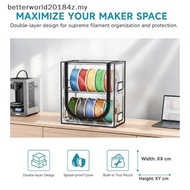 【TT】 1 Set 2 Tiers Metal Filament Storage Ra With Trans Cover 3D Printer Filament Storage Box Holds 