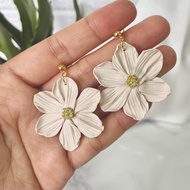 Flower Drop Earring | Floral | Handmade Polymer Clay Earring | Statement + Minimalist