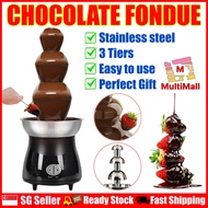 Chocolate Fondue Black 3 Tiers lChocolate Fountain Machine l StainlessSteel Party Electric Melting Machine for Chocolate