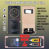 LAYAR FREE/FREE GLUE + SCREWDRIVER LCD TOUCHSCREEN TECNO CAMON 30 PRO 5G CL8 TOUCH SCREEN TECNO CAMO